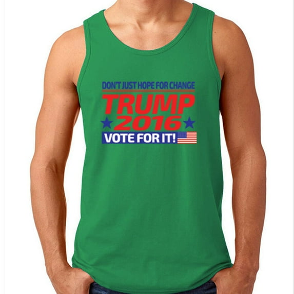 Trump 2016 Vote For It Men's Green Tank Top Make America Great Tee Small