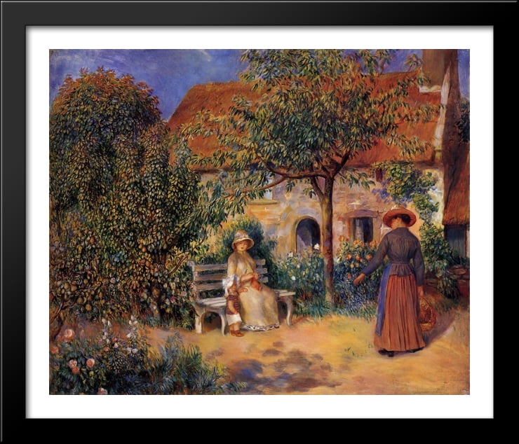 Pierre-Auguste Renoir,In Brittany,Garden view child and mother,Framed Prints,wall art prints,large wall art oversized,f1345
