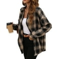 thumbnail image 4 of Fantaslook Plaid Flannel Shirts for Women Oversized Long Sleeve Button Down Shirts Blouses Tops, 4 of 10
