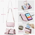 thumbnail image 4 of Crossbody for iPhone 11 Case Wallet【RFID Blocking】with 7-Card Holder Zipper Bills Slot, Soft PU Leather Magnetic Shoulder Wrist Strap for iPhone 11 Wallet Case Women, 4 of 15