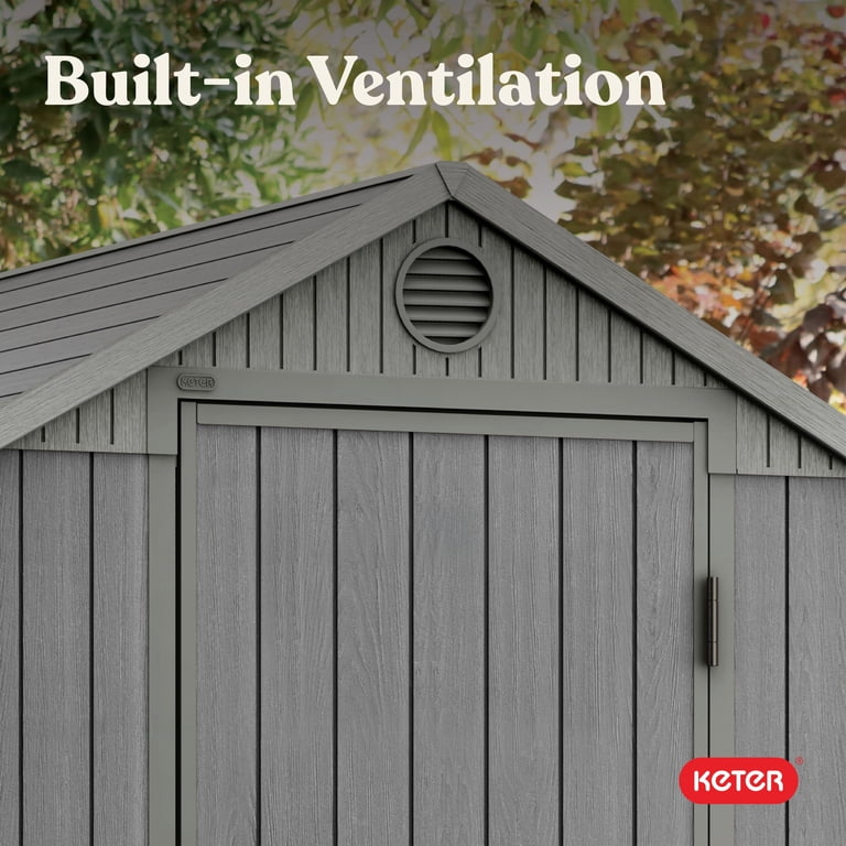 DICH HENDERSON GATHER LS 69 ダークグレー Keter Darwin Maintenance-Free Composite Outdoor Storage Shed, 81