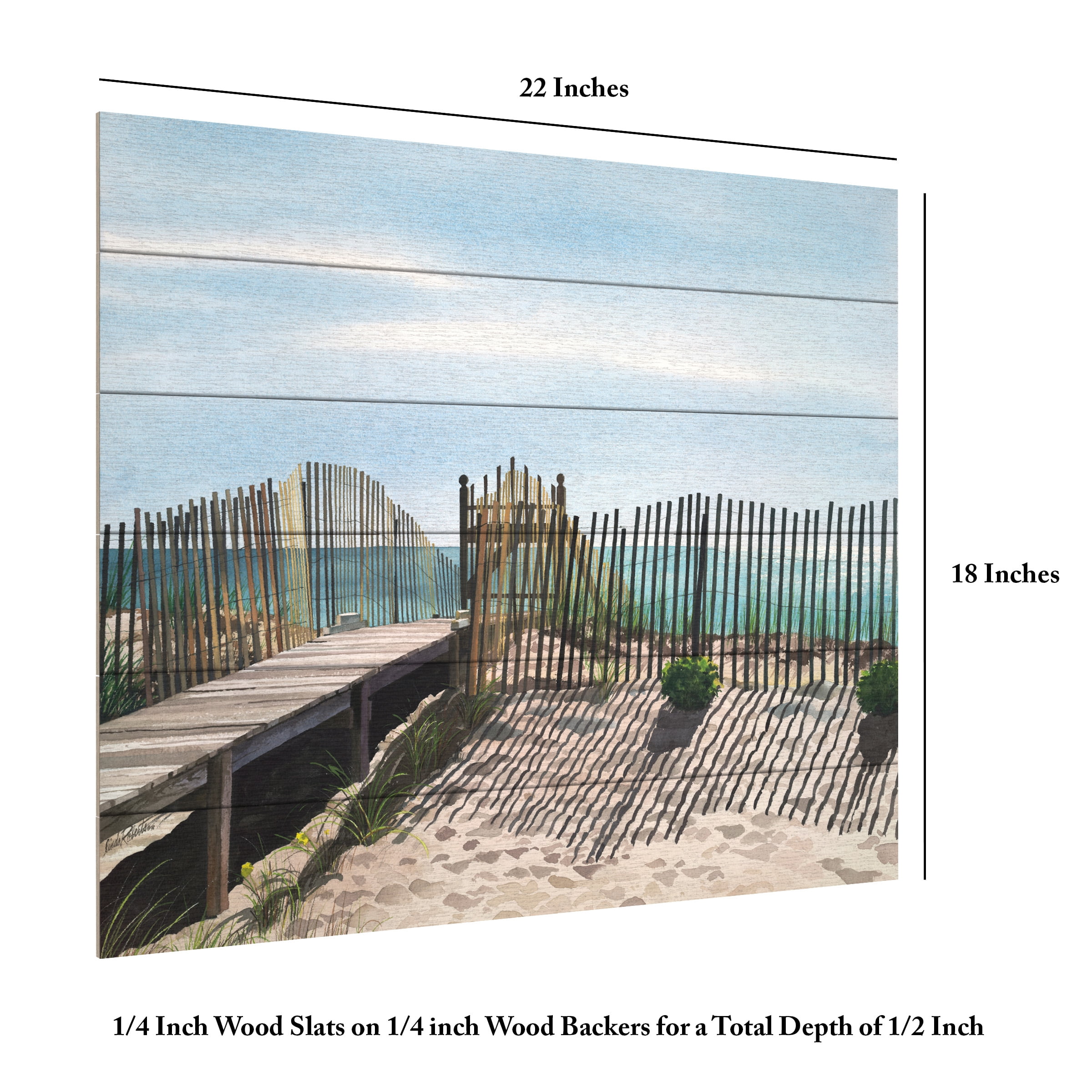 Linda Roberts 'Seagate' Wood Slat Art 18x22