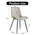 thumbnail image 5 of Noble House Modern Faux Leather Dining Chairs, Curved Widened Seat, Black Metal Legs, Warm Gray, Set of 4, 5 of 7