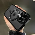 thumbnail image 1 of Luxury Magnetic For Magsafe Wireless Charge Plating Clear Case For iPhone 11 12 13 14 15 16 Pro Max Shockproof Silicone Cover black For iPhone 11Pro, 1 of 6