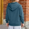 thumbnail image 6 of Boy's Long Sleeve Hoodies Casual Loose Hooded Sweatshirts Kids Quarter Zip Pullover with Kangaroo Pocket 5-15Y, 6 of 6