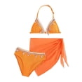 thumbnail image 5 of Rotm Bikini Teens Girls Swimsuits 3 Piece Cutout Bikini for Teens Adjustable Straps Quick Dry Bathing Suit with Cover Ups Orange,7-8 Years, 5 of 7