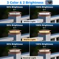 thumbnail image 2 of Lámpara solar Post Cap Lights Peasur, 4 x 4 pulgadas, 3 modos, 2 paquetes, color marrón, 2 of 6
