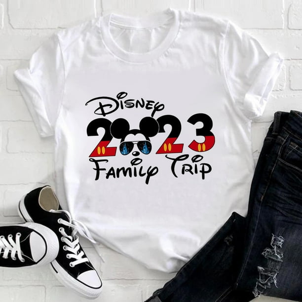 Disney 2023 Family Trip Clothes Mickey Mouse Fashion Disneyland Vacation T Shirt for Women Summer Casual T-shirts Fast DeliveryKids-3T(1pc) Gao Jinjia LED
