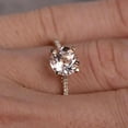 thumbnail image 4 of 1.25 Carat Round Cut Real Morganite and Man made diamond moissanite Engagement Ring Women Engagement Ring Sterling Silver with 18k Gold Plating, 4 of 4