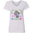 thumbnail image 3 of Inktastic Palm Bay Florida Cute Swimming Manatee Women's V-Neck T-Shirt, 3 of 5