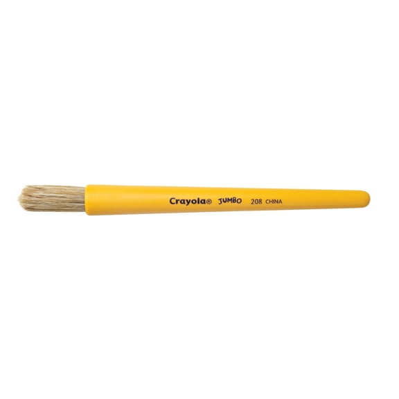 Crayola Jumbo White Bristle 1-Piece Plastic Handle Watercolor Paint Brush, 1/2 X 7-3/4 in, Yellow