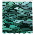 thumbnail image 3 of Ambesonne Teal Shower Curtain, Mosaic Sea Waves Inspired, 69"Wx70"L, Dark Green Aqua, 3 of 3