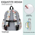 thumbnail image 5 of Football and Basketball Grey Pattern Cute School Backpack with Padded Back and Adjustable Shoulder Straps 13.4"x11"x4.7", 5 of 5