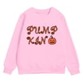 thumbnail image 4 of larppty Girls Hoodies Halloween Warm Cartoon Pumpkin Graphic Printed Long Sleeve Round Neck Pullover Tops Girl Trendy Casual Daily Party Photoshoot Sweatshirts (Pink,4Y), 4 of 4
