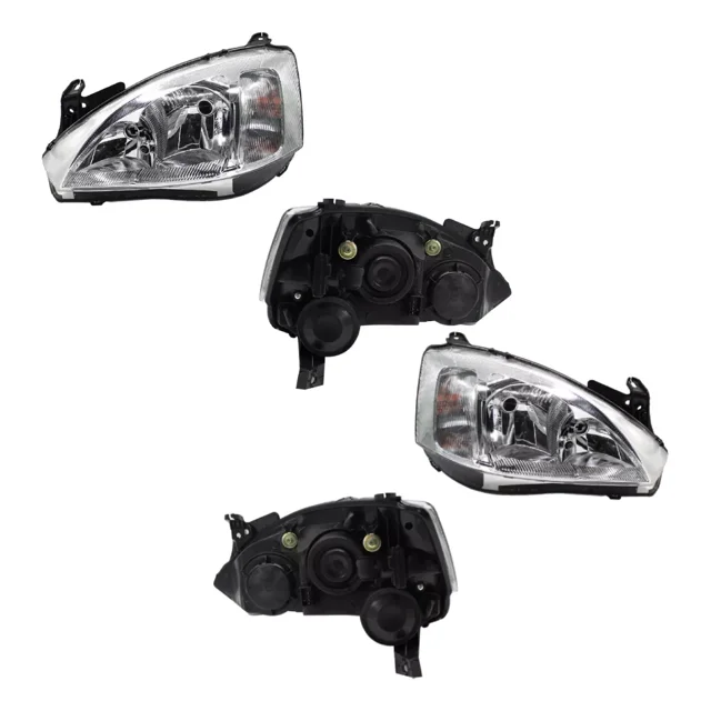 Diforza Par de Faros Fondo Cromado Chevrolet Corsa 2003 2004 2005 2006 2007 2008