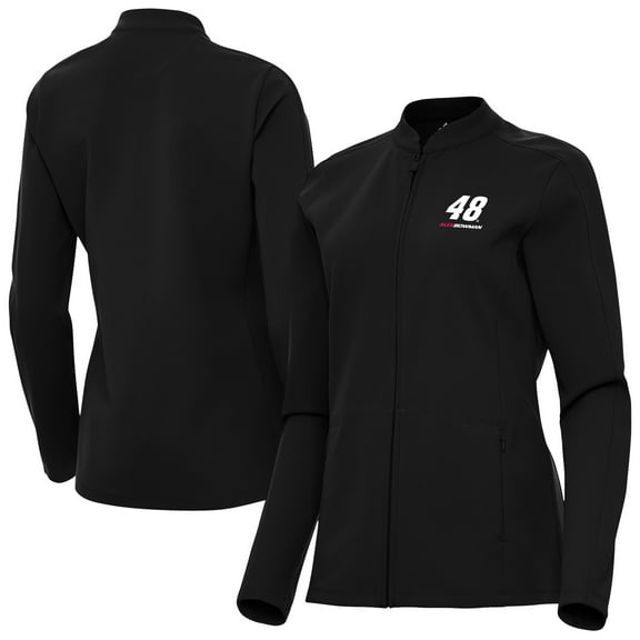 Women's Antigua  Black Alex Bowman Regard Full-Zip Jacket