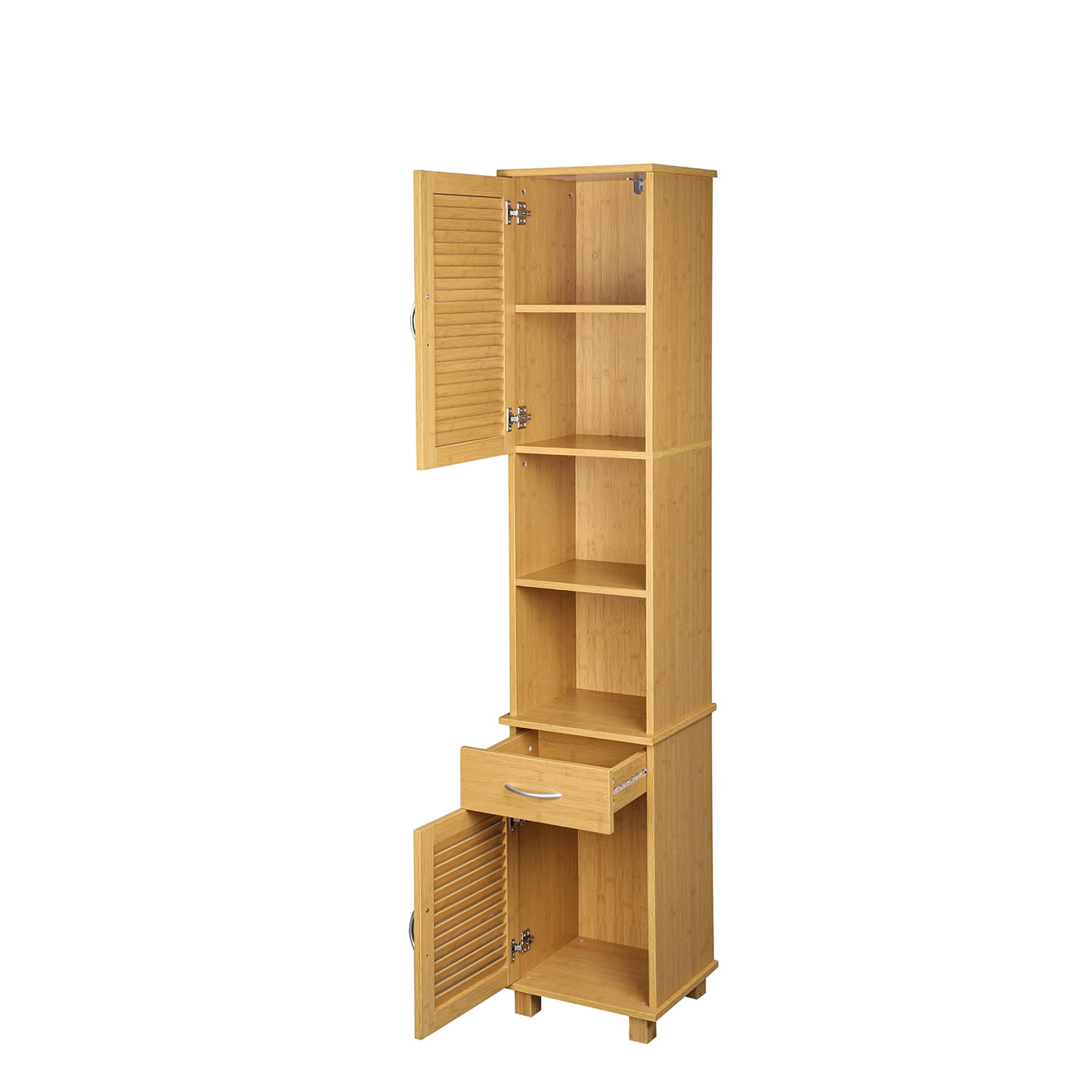 Kepooman Bathroom Slim Linen Tower Storage for Home with Shelve, Tall Floor Cabinet Cupboard for Bathroom, Free Standing Organizer for Hallway, Wood Color Kepooman Bathroom Slim Linen Tower Storage for Home with Shelve, Tall Floor Cabinet Cupboard for Bathroom, Free Standing Organizer for Hallway, Wood Color