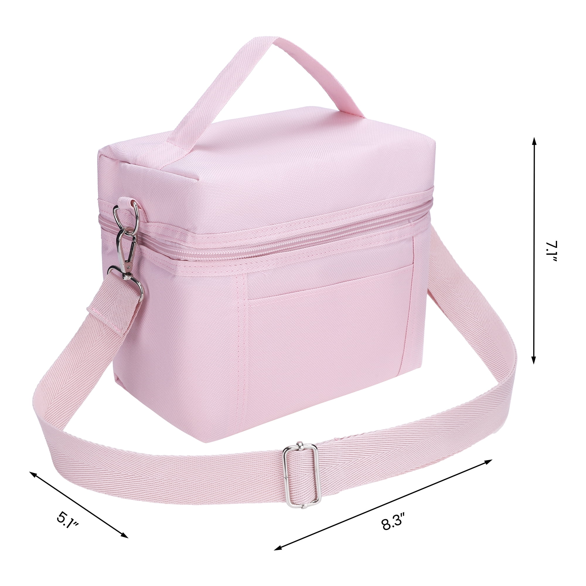 Unique Bargains Insulated Leakproof Lunch Bag for Work, Picnic Pink 8.3*5.1*7.1in