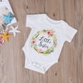 thumbnail image 2 of Qiylii Baby Girl Sister Clothes Short Sleeve Letter Flower Print Romper T-shirt, 2 of 5