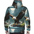 thumbnail image 7 of Kdxio Forest River Bald Eagle Print Mens Casual Hooded Collar Drawstring Hoodies Pullover Sweatshirts Casual Long Sleeve Shirts-Large, 7 of 7