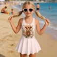 thumbnail image 3 of Tutolipy Highland Cow Floral Print Beach Swimwear, Skirt Design Breathable Girls Swimsuit for Summer, Size 6-7 Years, 3 of 8