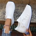 thumbnail image 7 of HTHLVMD Lace Up Walking Shoes, Barefoot Shoes Women Slip on Sneakers Walking Tennis Running Minimalist Shoes Fashion Wide Toe Casual Comfortable Summer Ladies Loafer, White 9, 7 of 7