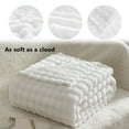thumbnail image 4 of Btomtd 30"x40" Thick Heavyweight Flock Throw Blanket Soft Plush Nap Bed Blanket Multi Scenario Sofa Resting Blanket, White, 4 of 6