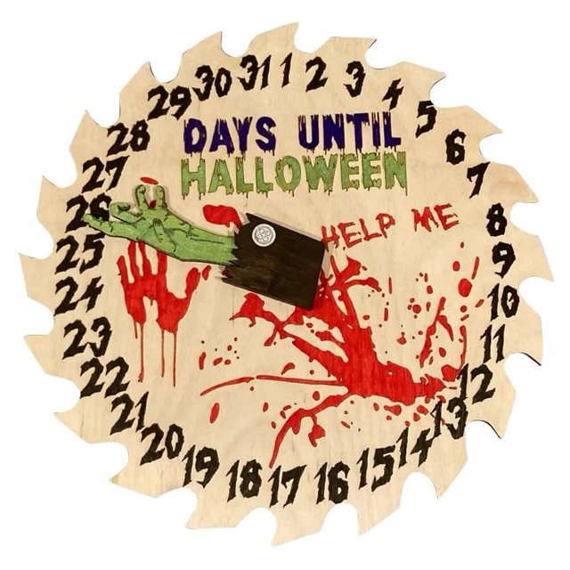 Calendario de Adviento de madera escalofriante para Halloween, cuenta atrás, decoraciones creativas para el hogar, colgantes de vacaciones
