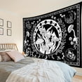 thumbnail image 4 of Black and White Mushroom Tapestry Wall Hanging Boho Starry Sky with Moon Phase Country Plant Wall Tapestry for Bedroom Aesthetic Farmhouse Vintage Tapestry for Living Room College Dorm Decor, 60Wx40H, 4 of 7