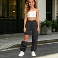 thumbnail image 2 of 13-14 Years Toddler Girls Hiking Zip Off Pants Shorts Lightweight For Camping Sweatpants With Pockets Casual Sweatpants Parachute Joggers Pants Black Cargo Pants, 2 of 5
