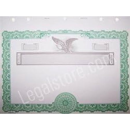 Goes Stock Certificates, Green Border, 25 per package$$Office