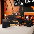 thumbnail image 7 of Homewish Cartoon Basketball Boys Bedding Comforter Set 7 Pieces, Black Orange Monogrammed D Full Bedding Set, Modern Ball Sports Player Reversible Fitted Sheet Flat Sheet, Lightweight Room Decor, 7 of 7