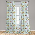 thumbnail image 5 of Ambesonne Birthday Curtains, Owls Cakes Presents, Pair of 28"x84", Multicolor, 5 of 5