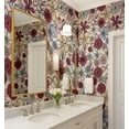 thumbnail image 4 of S4Sassy Removable Nature-Inspired Waterproof Wall Wrap, Textured Finish Wallcover, Oversized Playful Florals Contact Paper For Walls, Dresser, Self Adhesive Vinyl Wallpaper Roll- Red (25"X 60"), 4 of 9