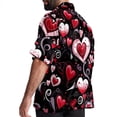 thumbnail image 3 of Valentine's Day Love Men's Short Sleeve Beach Shirts, Casual Button Down Poplin Printed Summer Tops - Unisex, 3 of 6