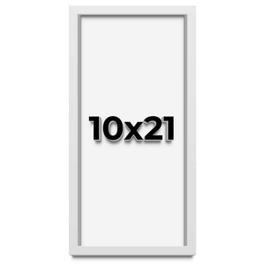 10x21 Shadow Box Frame White | 1 Inches Deep Real Wood Contemporary Shadowbox Display Frame | UV