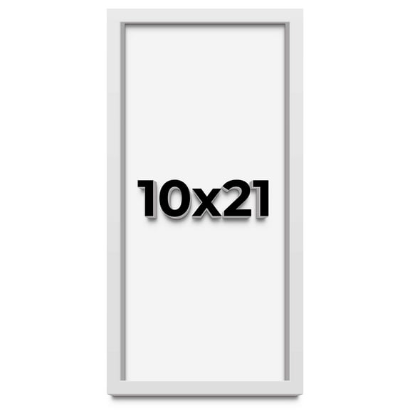 10x21 Shadow Box Frame White | 1 Inches Deep Real Wood Contemporary Shadowbox Display Frame | UV