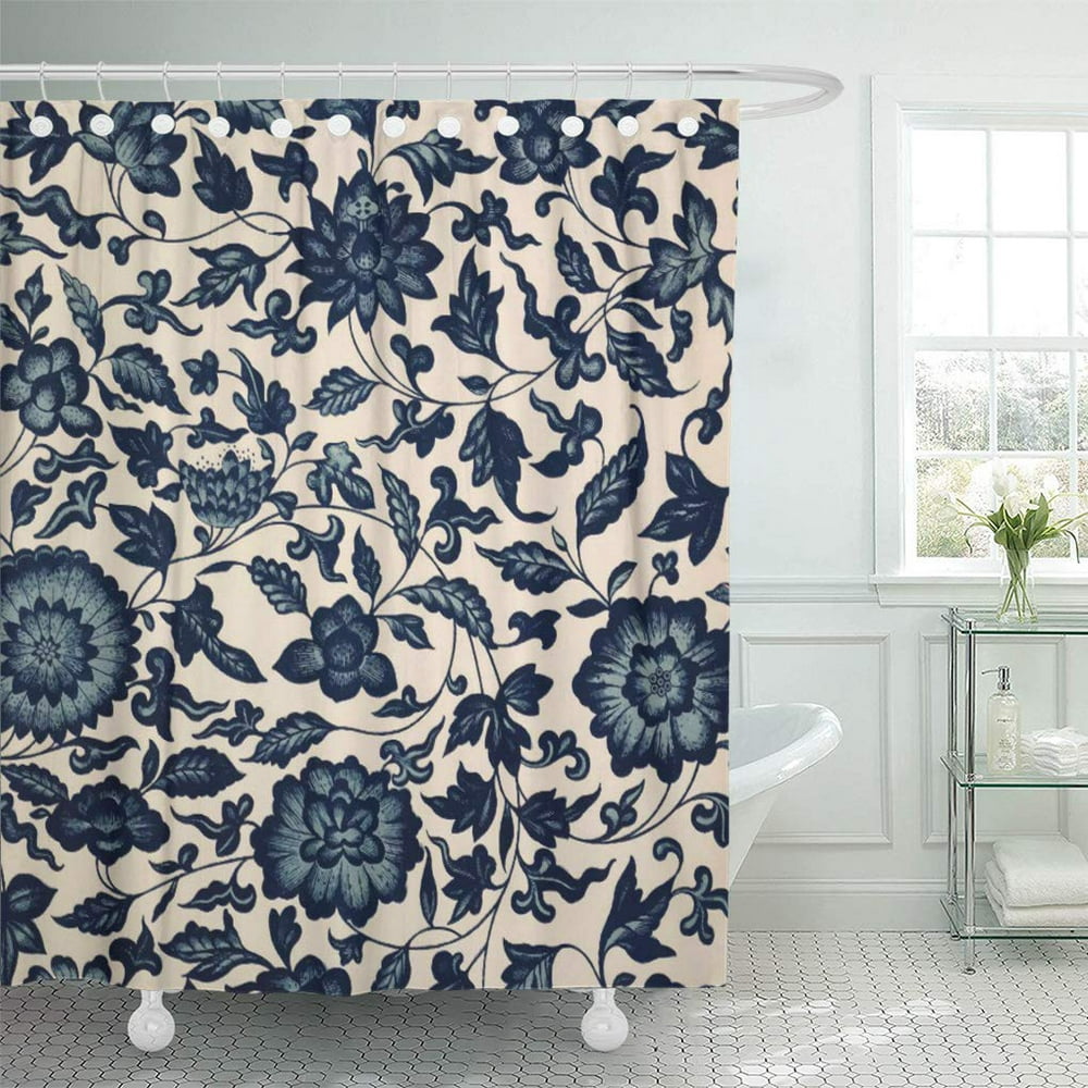 Cynlon Cream Beautiful Blue Graphicdivine Bathroom Decor Bath Shower Curtain 66x72 Inch