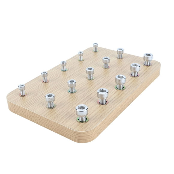 Stroke Patients Finger Exerciser Board, Flexible Fine Wood Insert Board Enhanced Functionality Hand Function Rehabilitation with 21pcs Screws for Children