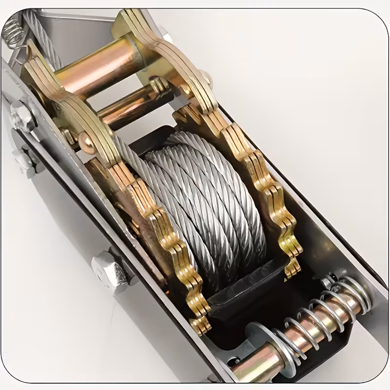 2 tons manual winch, heavy cable holder, a pair of work gloves, manual winch and steel wire rope tensioner, portable tire reinforcement winch manual trailer
