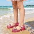 thumbnail image 3 of SGMVNU Little Girls Jelly Sandals Closed Toe Soft Rubber Sole Water Beach Shoes Summer Mary Jane Kids Princess Dress Flat, Size 6.5-7 Years, Pink, 3 of 9