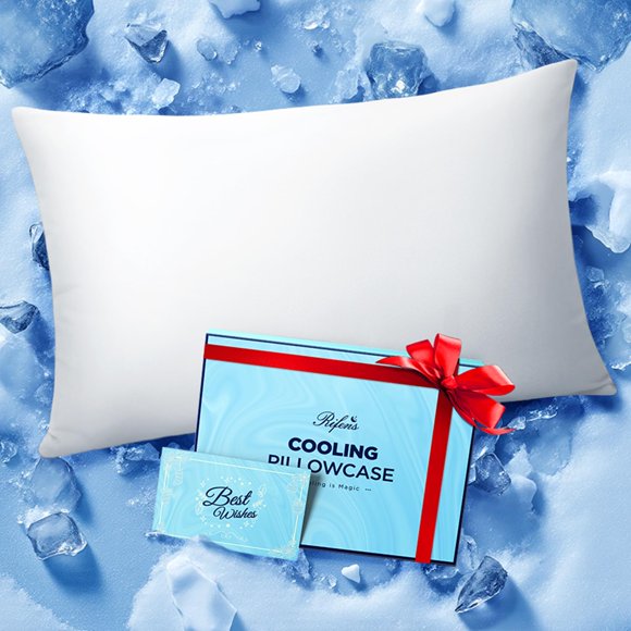 Funda de almohada Rifens Ice Cooling para personas que duermen en caliente, color blanco
