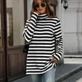 thumbnail image 4 of gbyLJF Womens Turtleneck Long Sleeve Tops Striped Printed Base Layer Shirts Fall Winter Casual Basic Pullover T-Shirts, 4 of 6