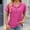 A213 Hot Pink Womens Summer Tops Clearance Under $5, variant on Cagogo Short Sleeve Tee Shirts for Women Summer Tops Under $5 Plus Size Color Block Hollow Hooded T Shirts Hoodies Button V Neck Drawstring Going Out Shirts Birthday Gifts