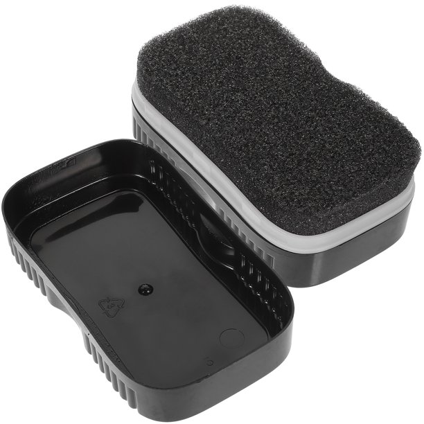 1 par de esponjas de doble cara para lustrar zapatos, de alta densidad, para limpiar zapatos de cuero, con cera para zapatos (color aleatorio).