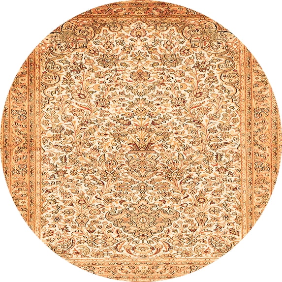 Ahgly Company Indoor Round Persian Orange Traditional Area Rugs, 7' Round