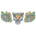 thumbnail image 2 of Tinsley Transfers Colorful Retro Tiger Neck Tattoo Temporary Costume Accessory, 2 of 2