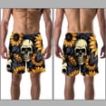 thumbnail image 3 of luoweisi Men's Beach Shorts Quick Dry Swim Trunks with Mesh Lining Sunflower Skull L, 3 of 5