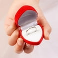 thumbnail image 3 of 1-10pcs Velvet Red Heart Shape Ring Boxes Jewelry Mini Case Earrings Display Holder Gift Couple Wedding Ring Container Wholesale 10pcs-clear, 3 of 6