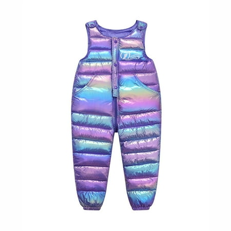 

XINSHIDE Jumpsuit Children Kids Toddler Toddler Infant Baby Boys Girls Sleeveless Winter Warm Shiny Jumpsuit Cotton Wadded Suspender Ski Bib Pants Overalls Trousers Outfit Baby Clothing